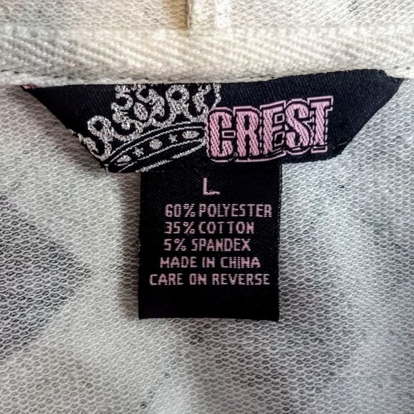 Crest Gold Metallic Fleur De Lis Cotton Zip Hoodie - Picture 5 of 6